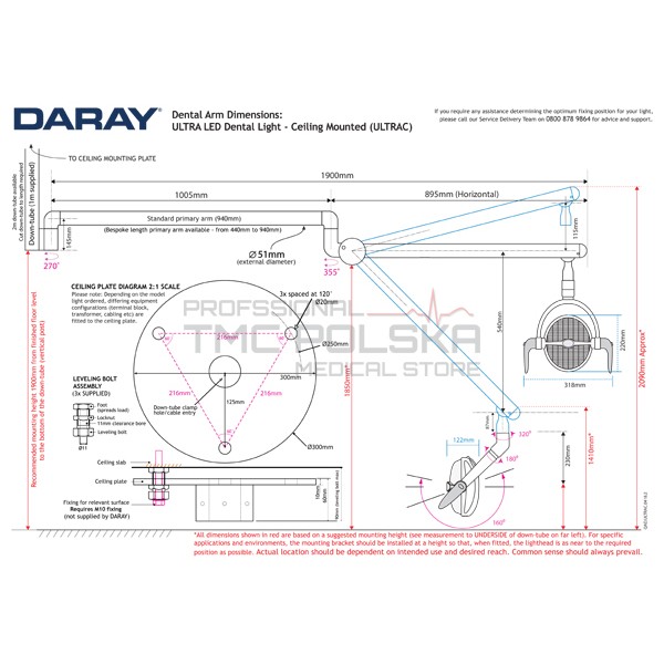 Lampy zabiegowe pojedyncze DARAY LED DARAY ULTRA