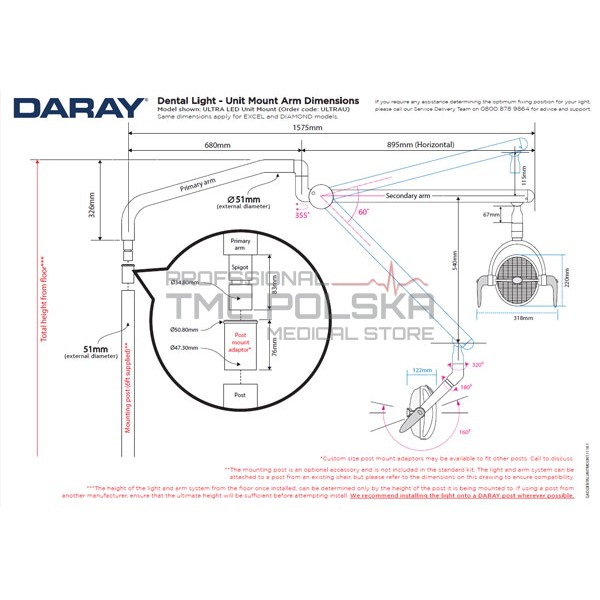 Lampy zabiegowe pojedyncze DARAY LED DARAY ULTRA - PREMIUM