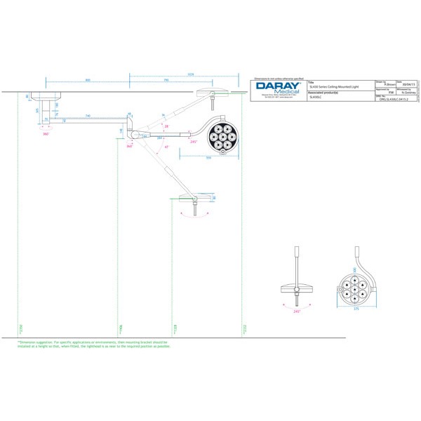 Lampy zabiegowe pojedyncze DARAY LED SL430