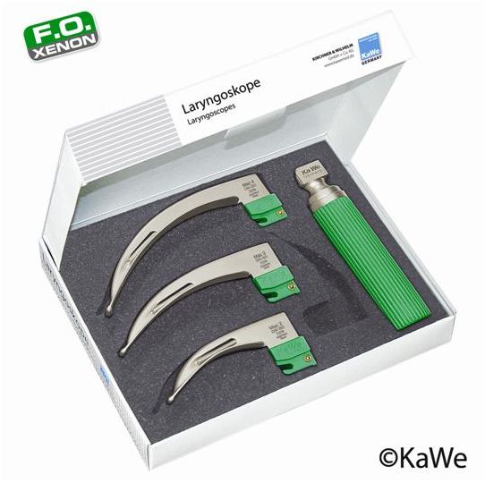 Laryngoskopy KaWe Zestaw Macintosh FO ekonomiczny (1 uchwyt, 3 łyżki)