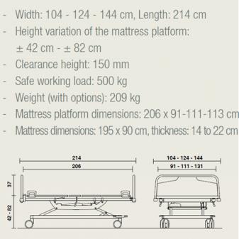 Łóżka rehabilitacyjne ortopedyczne (szpitalne) Haelvoet Olimpia Bariatric