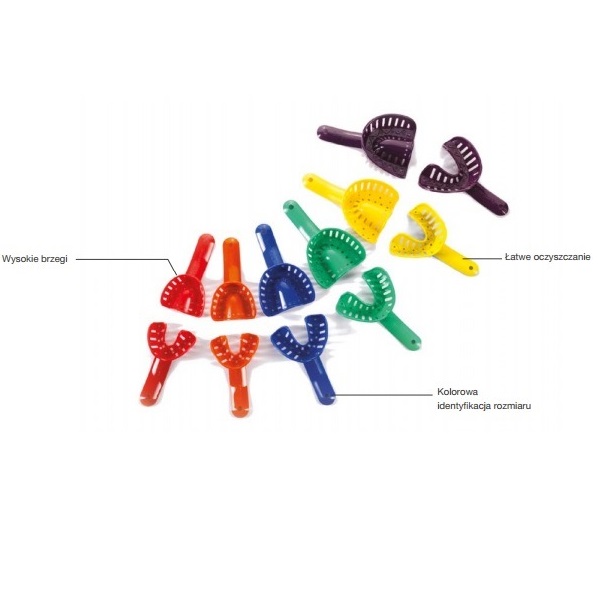 Łyżki wyciskowe ortodontyczne Trachem Łyżki wyciskowe