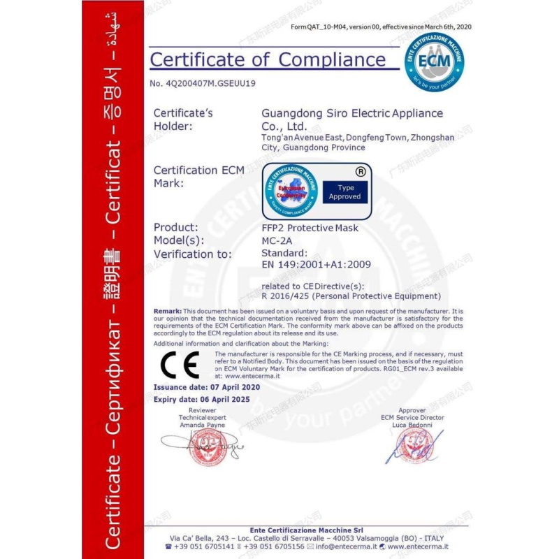 Maski ochronno-filtrujące GDSIRO FFP2 (KN95)