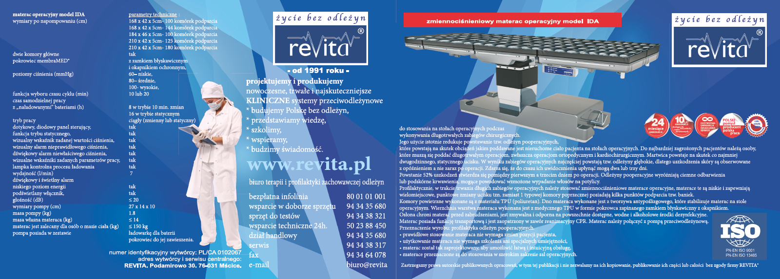Materace przeciwodleżynowe zmiennociśnieniowe Revita Ida AB