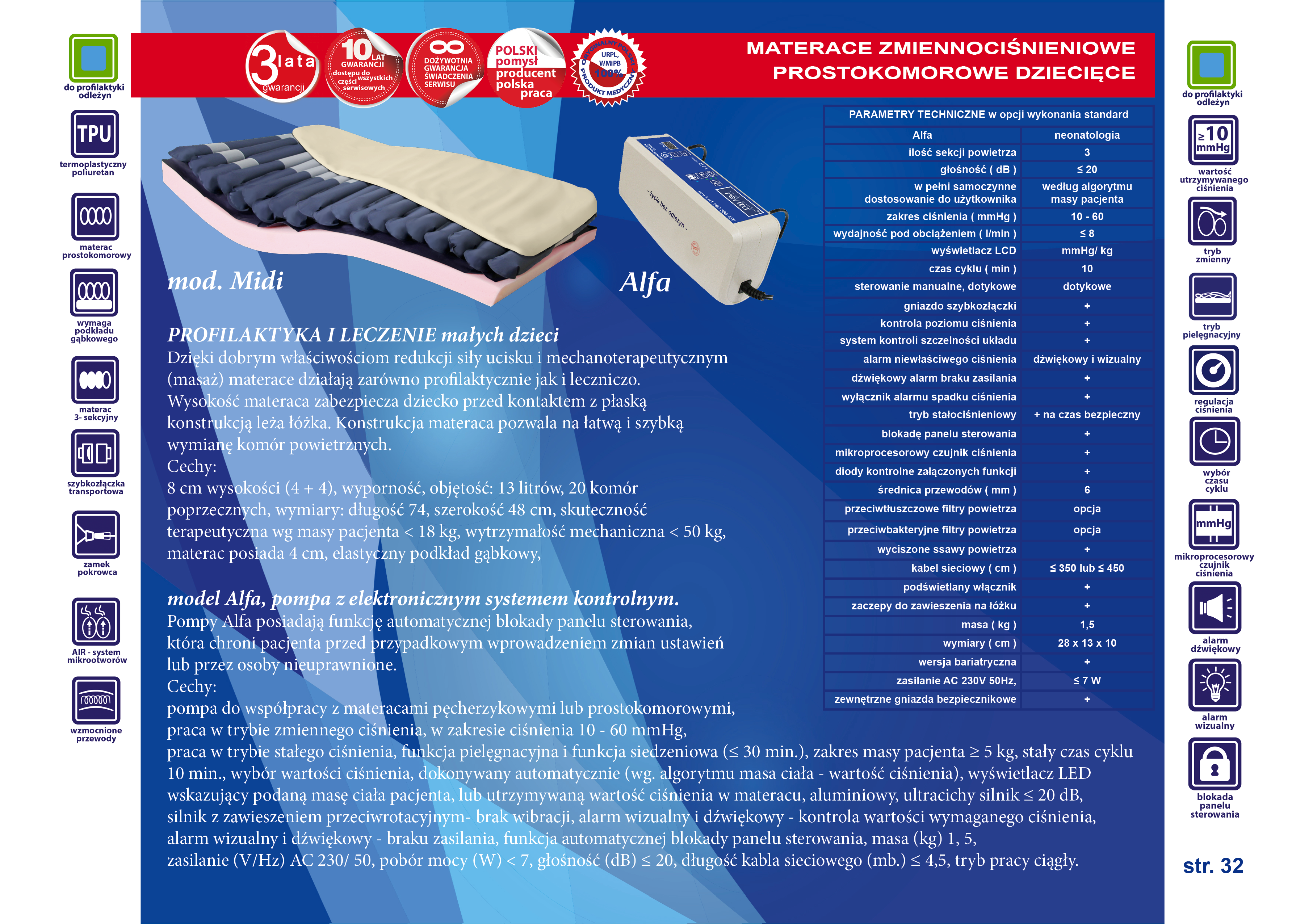 Materace szpitalne dziecięce Revita Midi