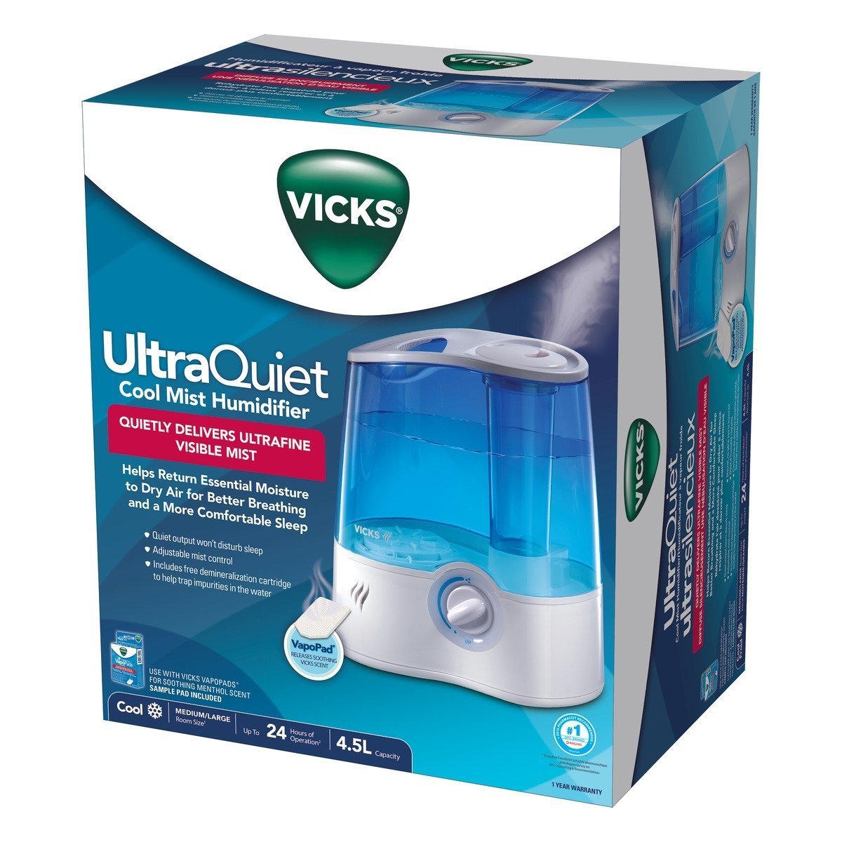 Nawilżacze ultradźwiękowe i parowe Vicks V-5200S