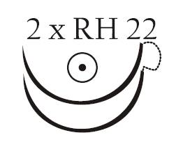 Nici chirurgiczne z dwiema igłami okrągłymi Vigilenz Esteron T27RH222