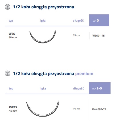 Nici chirurgiczne z igłą okrągłą Internacional Farmaceutica PGA