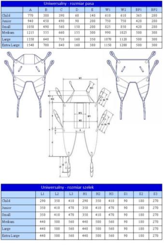 Nosidła do podnośników dla osób niepełnosprawnych Prism Medical UK Pas Uniwersalny z Podtrzymaniem Głowy