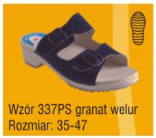 Obuwie medyczne wielorazowe Pofam-Jedność 337PS granat welur