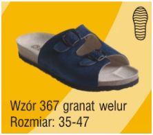Obuwie medyczne wielorazowe Pofam-Jedność 367 granat welur