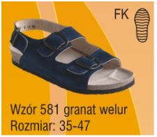 Obuwie medyczne wielorazowe Pofam-Jedność 581 granat welur