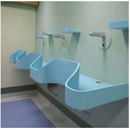 Okładziny specjalistyczne do pomieszczeń szpitalnych B/D CORIAN Konkret