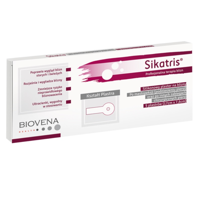 Opatrunki silikonowe Biovena Health SIKATRIS po mastopeksji