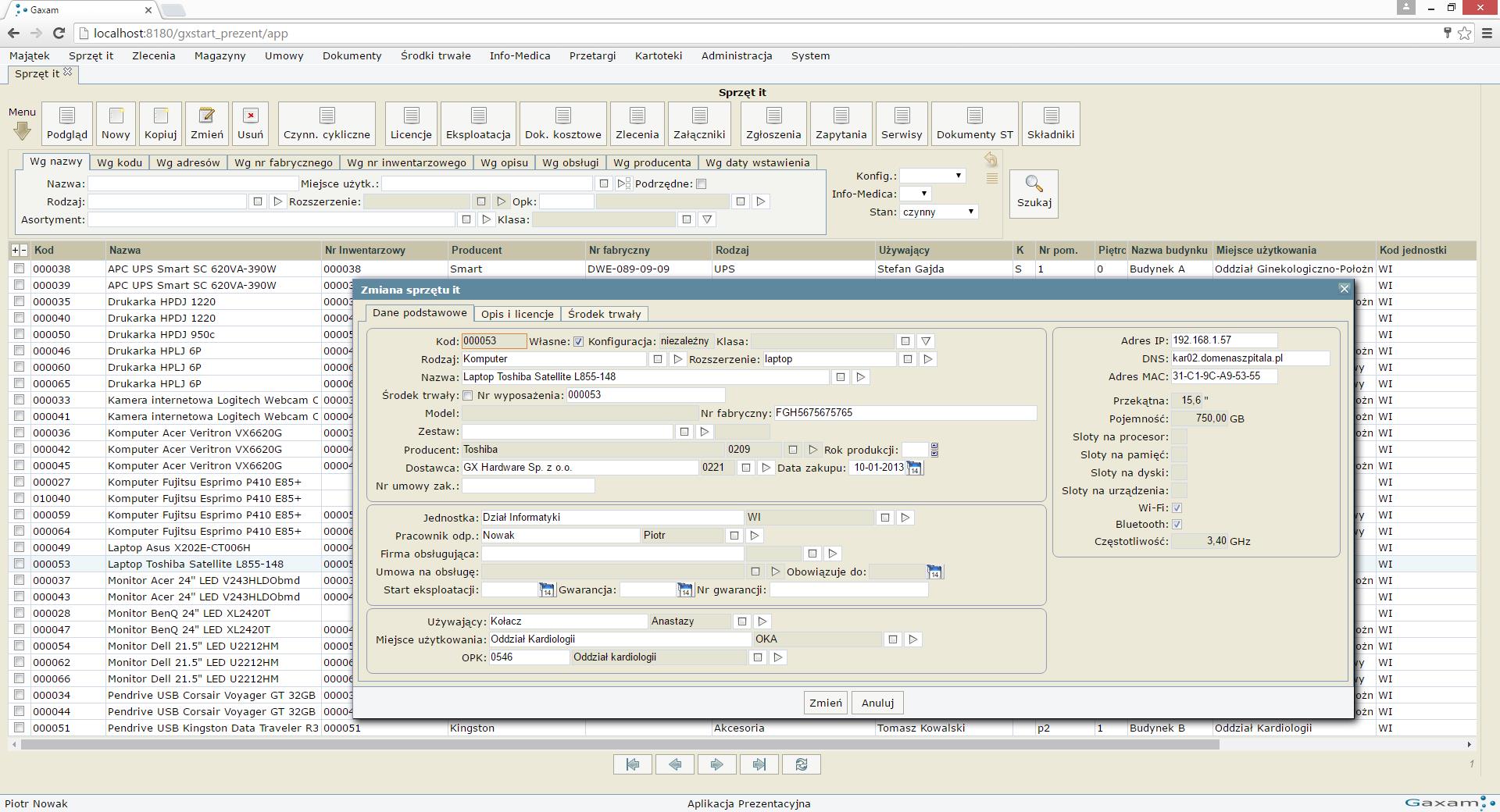 Oprogramowanie do zarządzania sprzętem IT oraz licencjami Gaxam gxIT