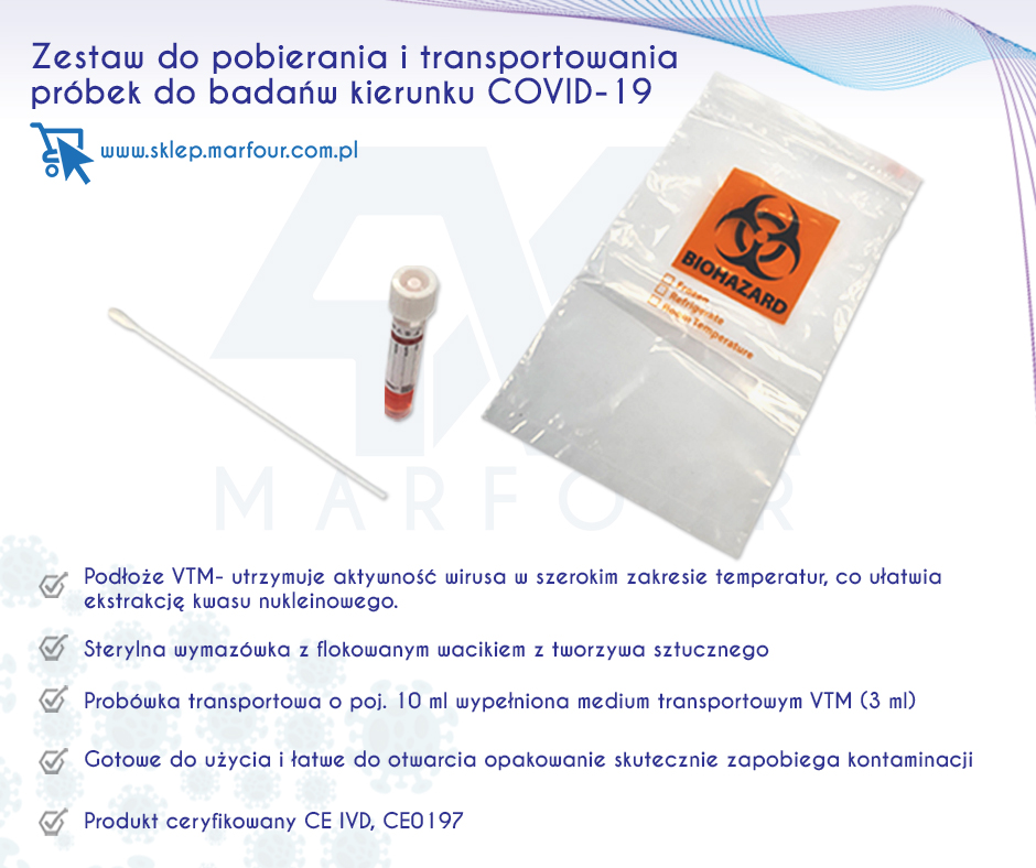 Pałeczki do wymazów (wymazówki) CITOTEST Zestaw do pobierania i transportu COVID-19