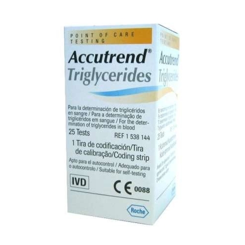 Paski do pomiaru glukozy we krwi Roche Accutrend Trójglicerydy 1538144