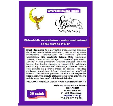 Pieluchy dla wcześniaków Small Beginnings 21 C ( XS )