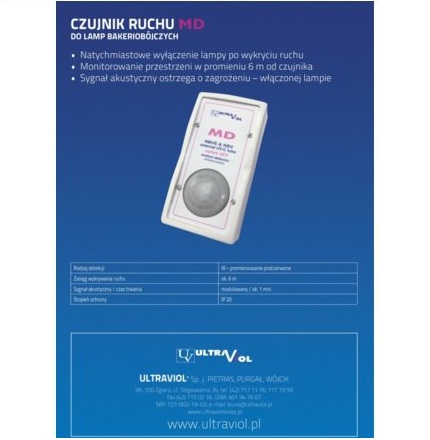 Piloty i czujniki ruchu do lamp bakteriobójczych ULTRAVIOL MD