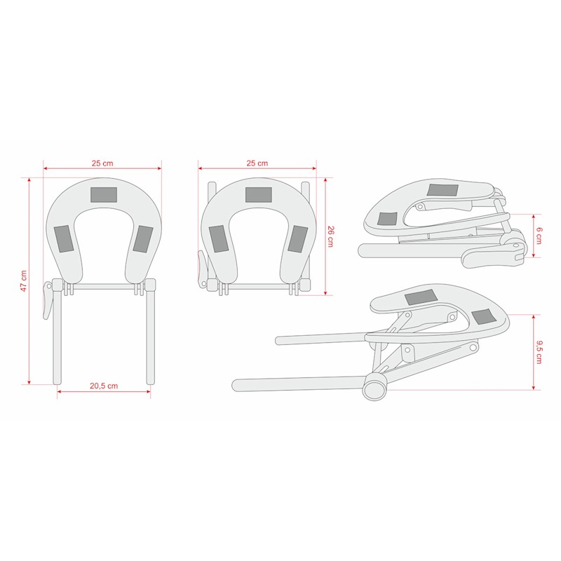 Podgłówki do stołów do masażu Habys Podgłówek regulowany 2D Ergo