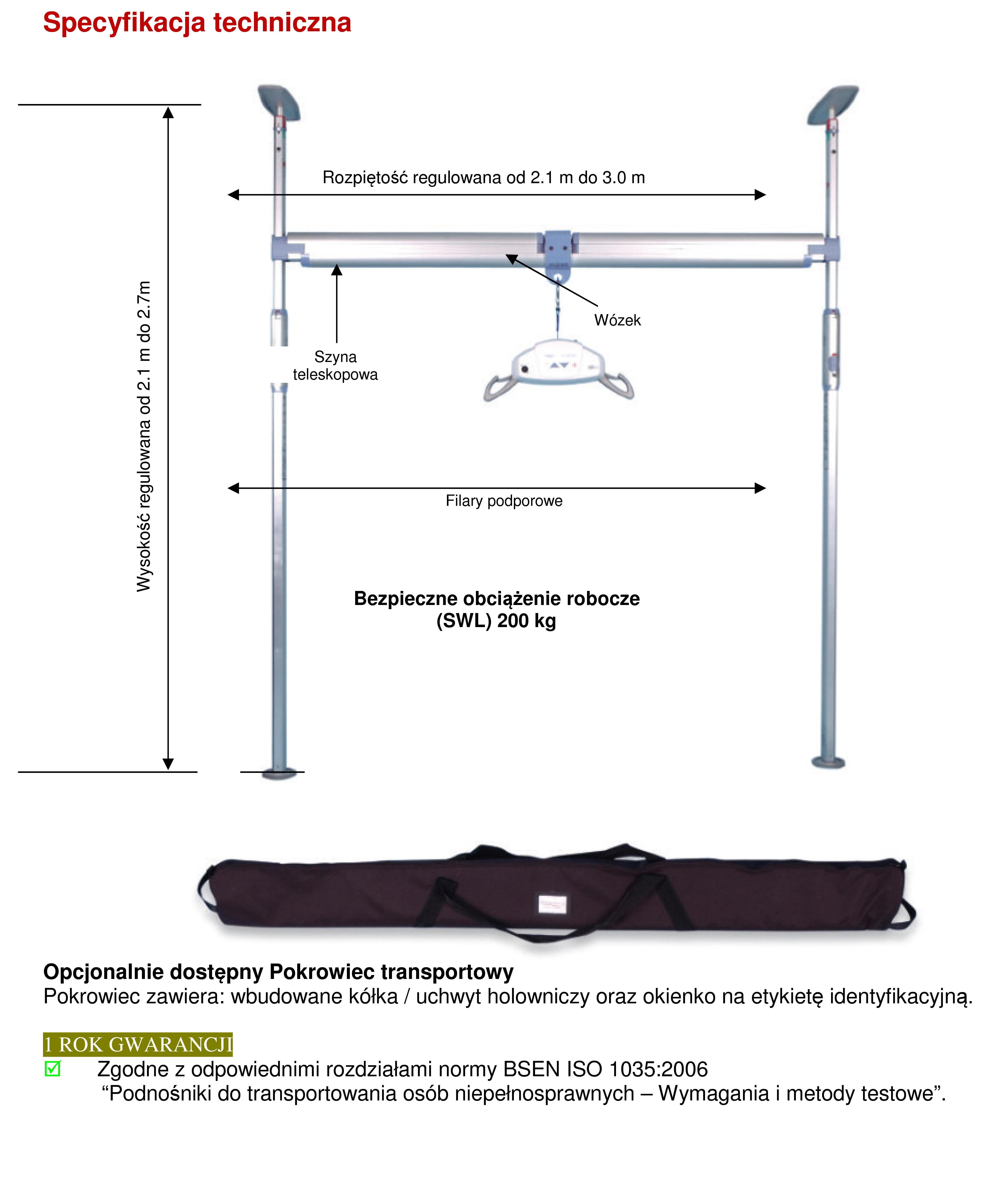 Podnośniki sufitowe Prism Medical UK Freeway Easy-Fit