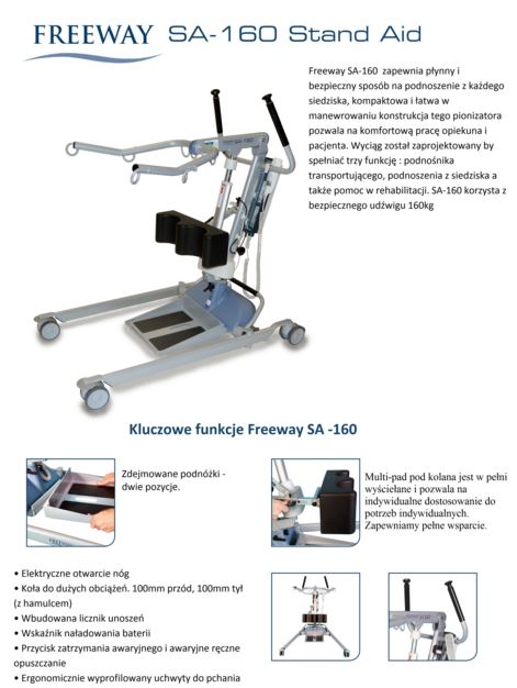 Podnośniki transportowo - kąpielowe jezdne Prism Medical UK Freeway SA-160