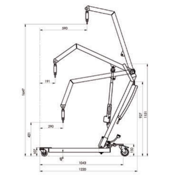 Podnośniki transportowo - kąpielowe jezdne Winncare Helios 150