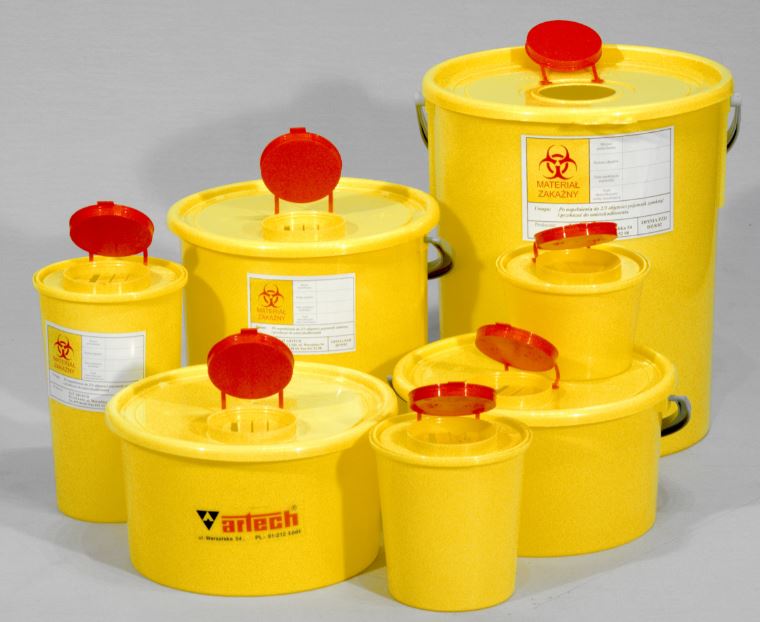 Pojemniki na odpady medyczne Artech z otworem wrzutowym