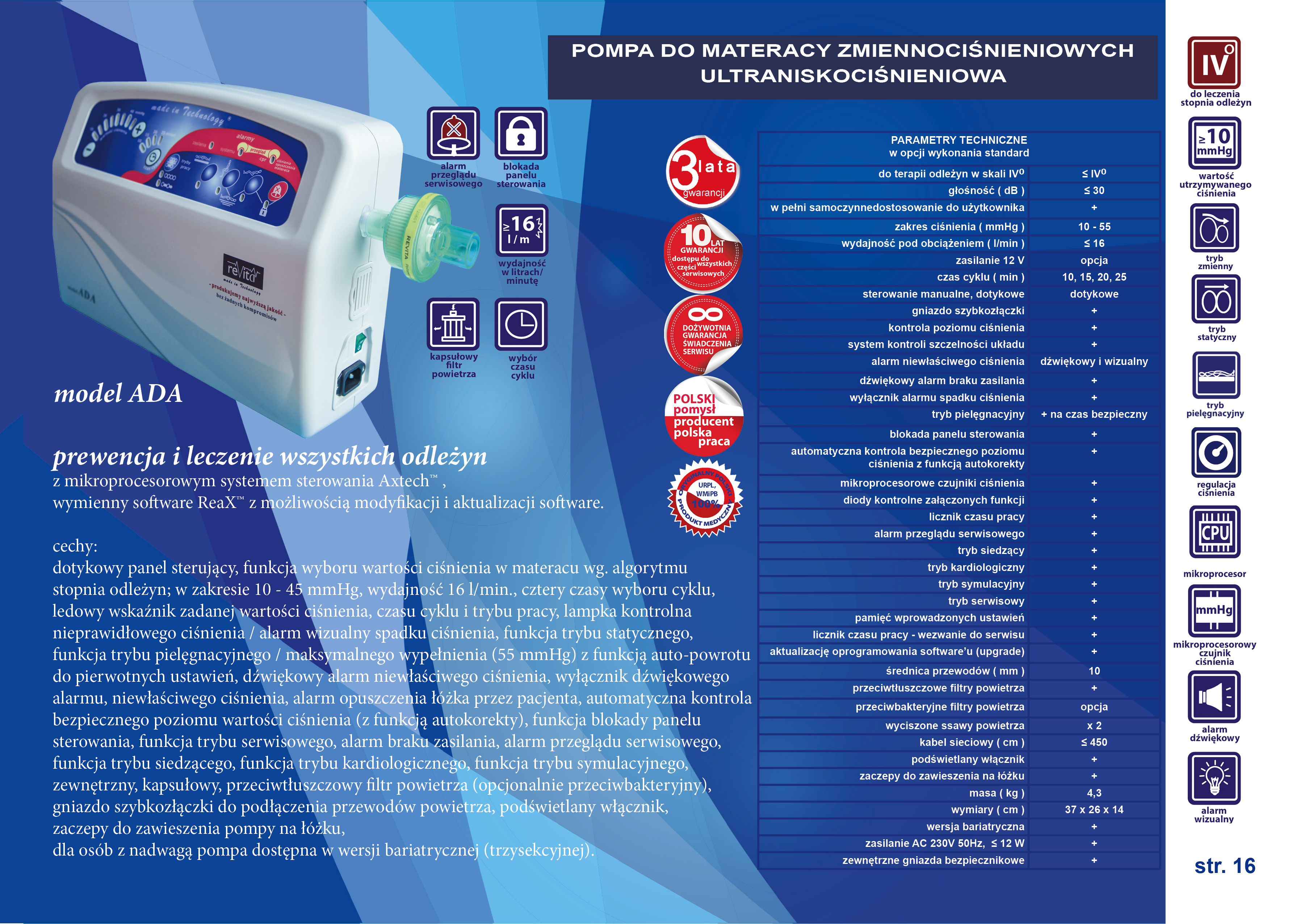 Pompy do materaców zmiennociśnieniowych Revita ADA