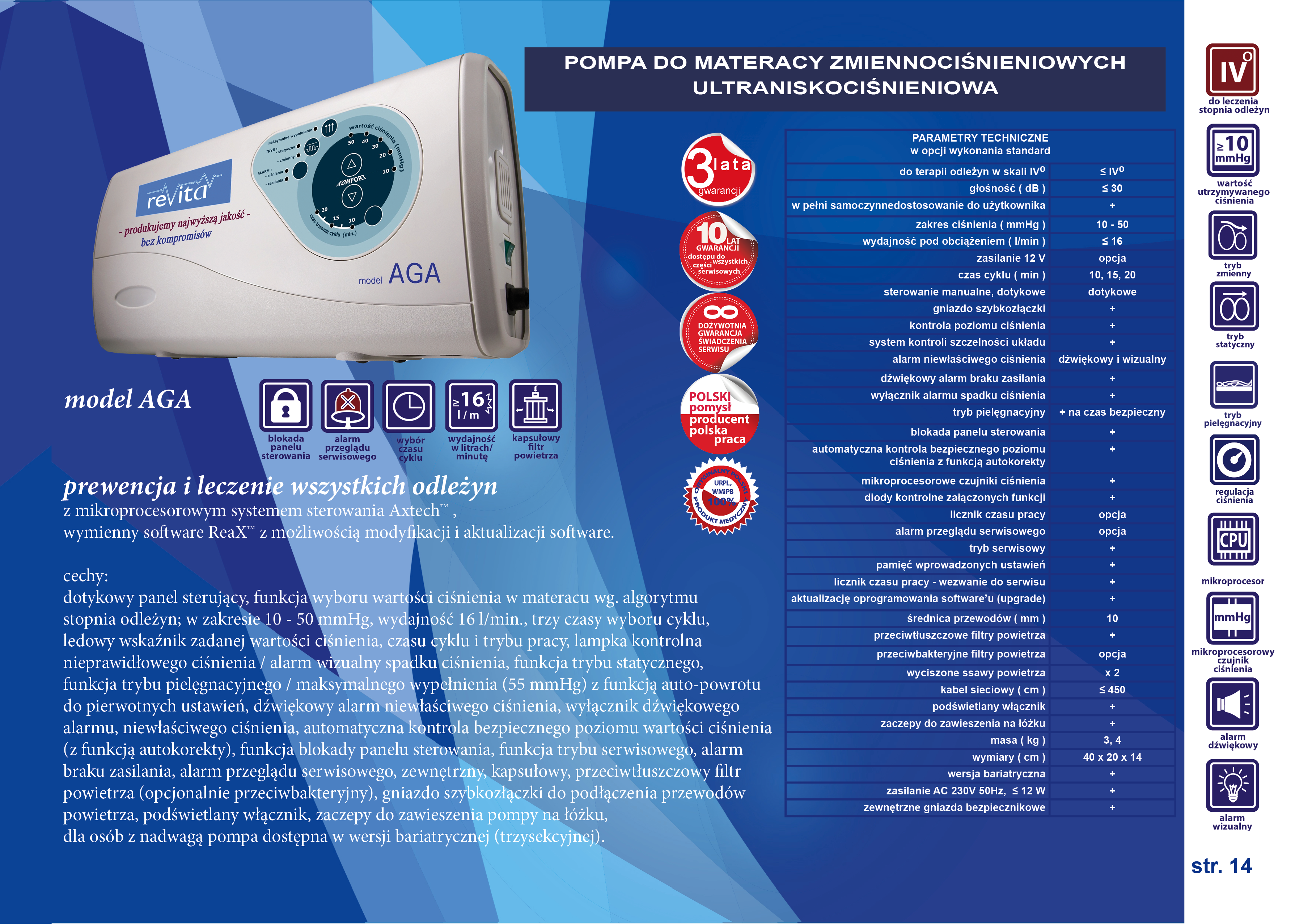 Pompy do materaców zmiennociśnieniowych Revita AGA