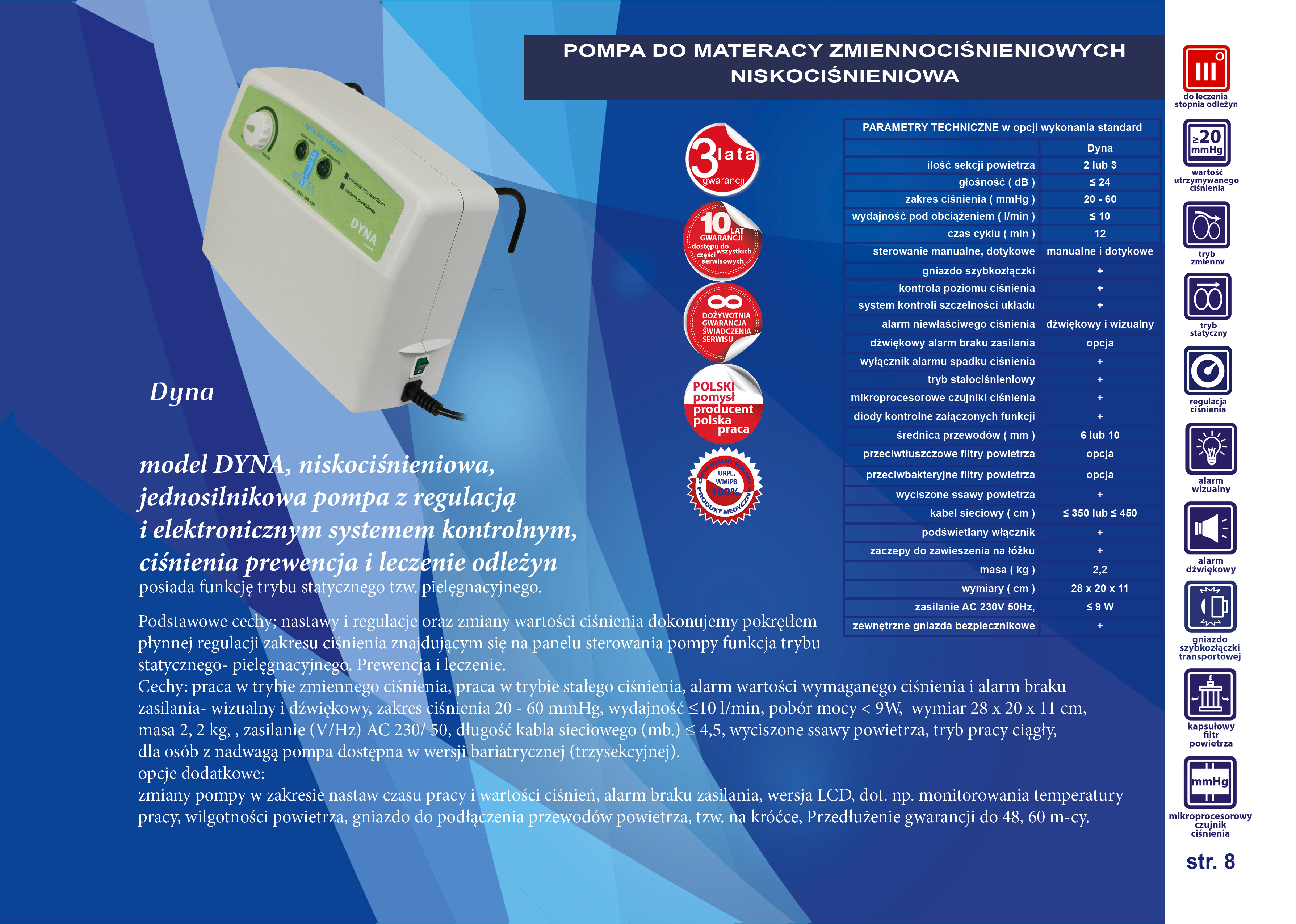 Pompy do materaców zmiennociśnieniowych Revita Dyna