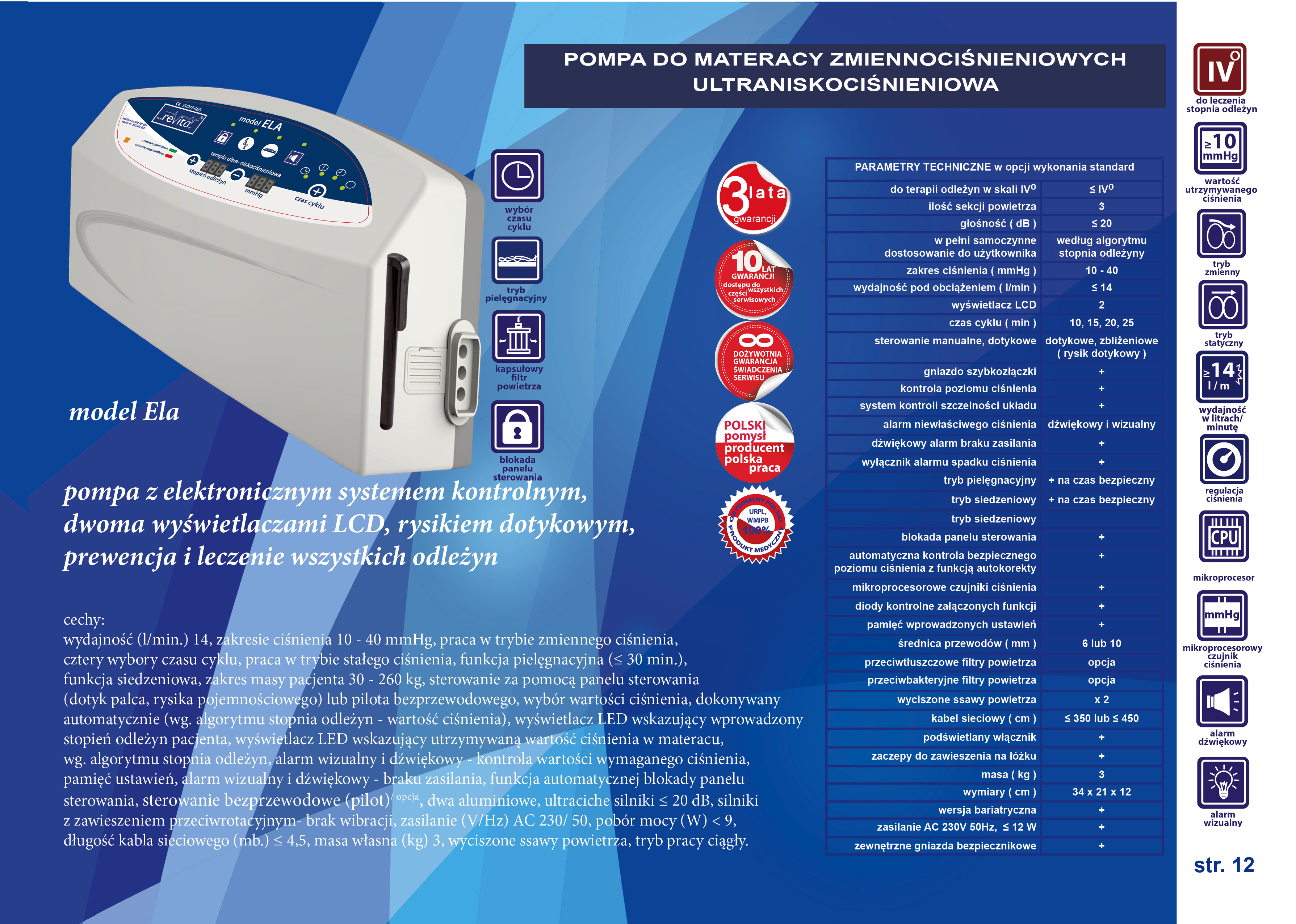 Pompy do materaców zmiennociśnieniowych Revita Ela