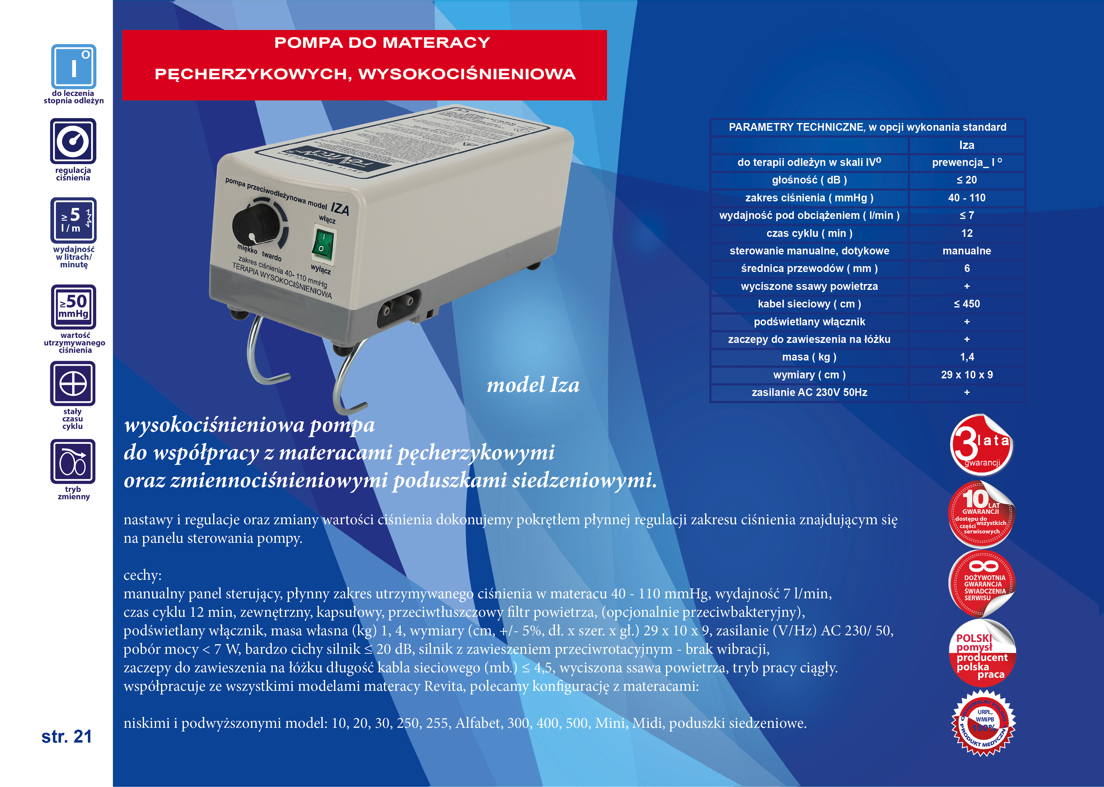 Pompy do materaców zmiennociśnieniowych Revita Iza
