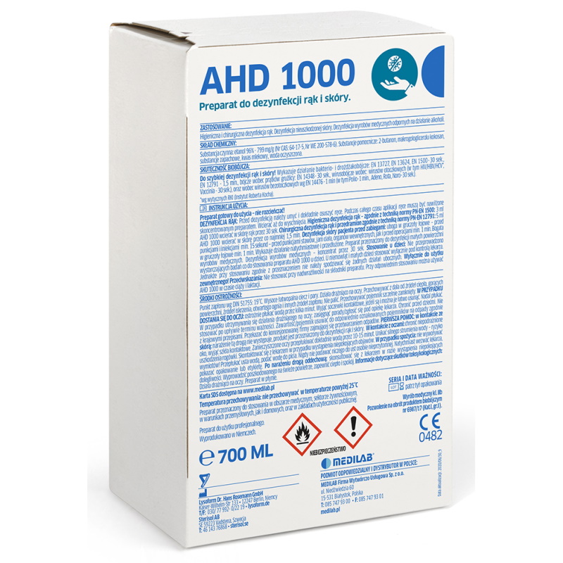 Preparaty do dezynfekcji rąk i skóry Lysoform AHD 1000 Sterisol