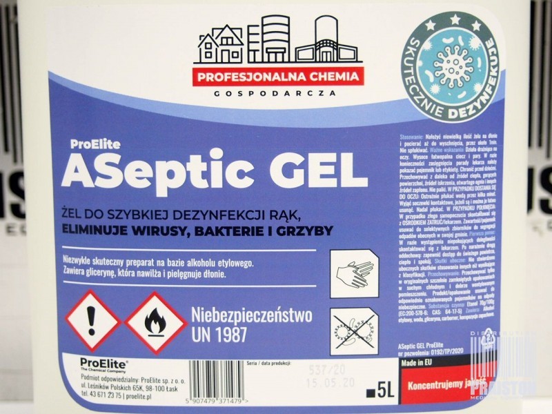 Preparaty do dezynfekcji rąk i skóry ProElite ASEPTIC GEL 5L