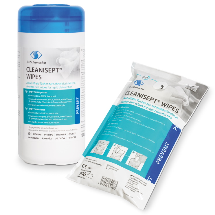Preparaty do manualnej dezynfekcji narzędzi i wyrobów medycznych Dr Schumacher Cleanisept Wipes