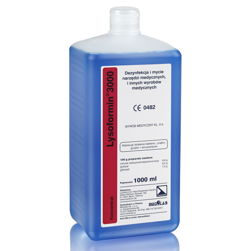 Preparaty do manualnej dezynfekcji narzędzi i wyrobów medycznych Lysoform Lysoformin 3000