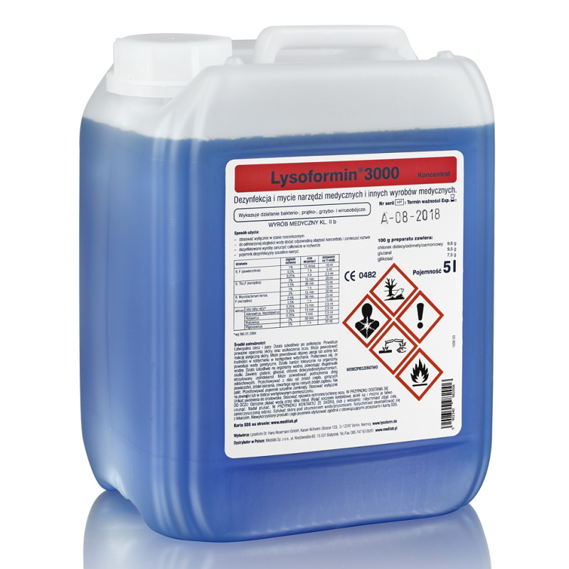 Preparaty do manualnej dezynfekcji narzędzi i wyrobów medycznych Lysoform Lysoformin 3000
