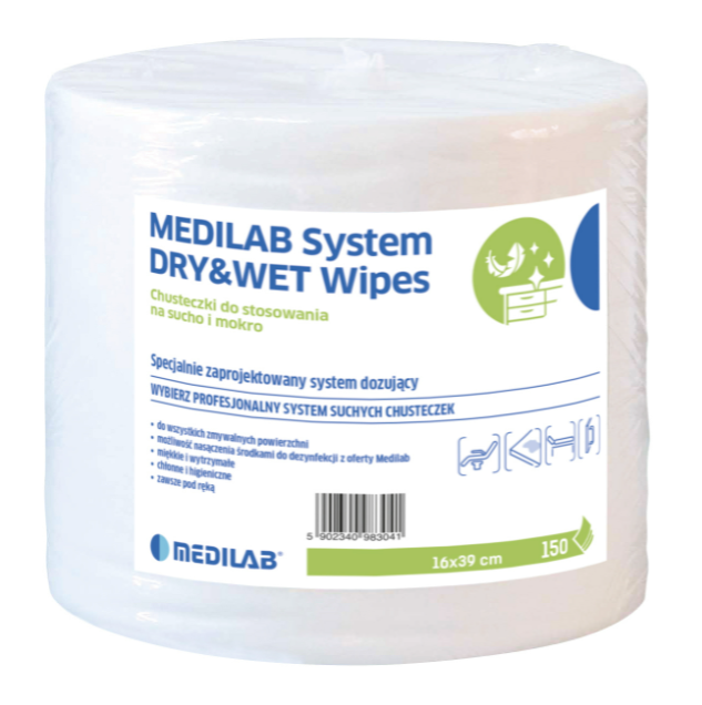 Preparaty do manualnej dezynfekcji powierzchni Medilab SYSTEM DRY&WET WIPES