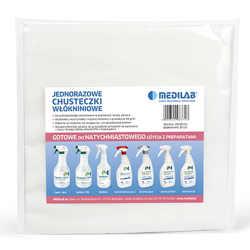 Preparaty do manualnej dezynfekcji powierzchni Medilab włókninowe