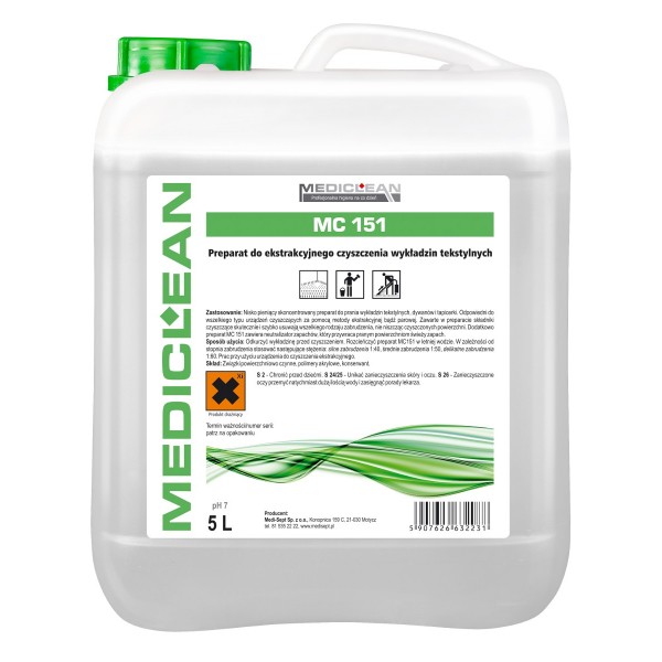 Preparaty myjące do podłóg, wykładzin i tapicerek Mediclean MC 151 Carpet Clean Extra
