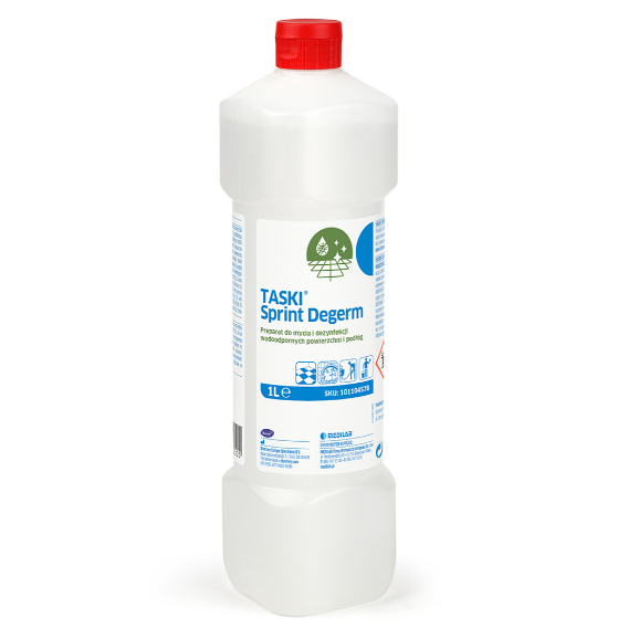 Preparaty myjące do powierzchni ponad podłogowych Diversey TASKI Sprint Degerm E2e