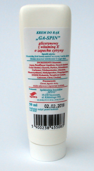 Preparaty pielęgnacyjne do rąk i skóry Spins GA-SPIN glicerynowy