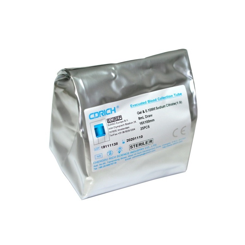 Probówki do zamkniętych systemów pobierania krwi CDRICH Z żelem i cytrynianem sodu