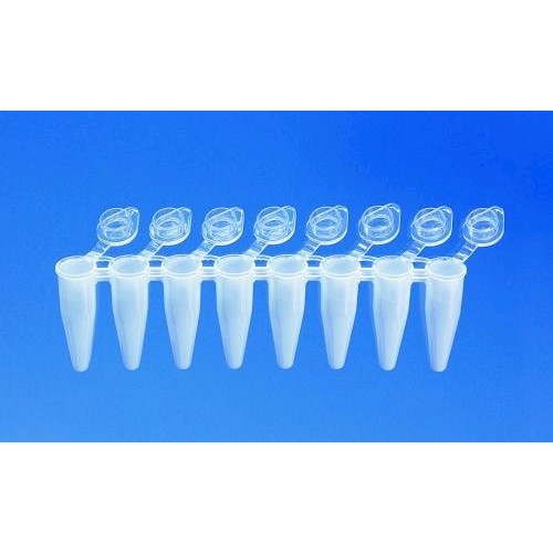 Probówki z tworzyw sztucznych BRAND do PCR w paskach z indywidualnymi wiekami