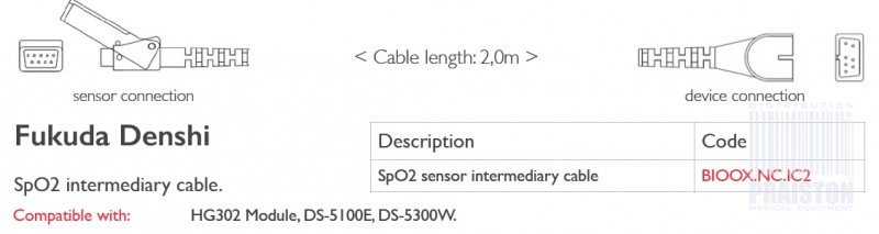 Przedłużacze do czujników SpO2 do kardiomonitorów Biogenesis Do Fukuda-Denshi