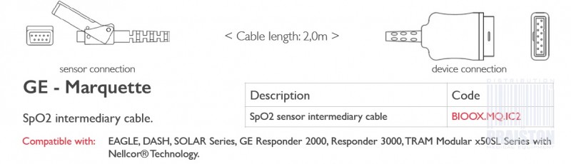 Przedłużacze do czujników SpO2 do kardiomonitorów Biogenesis Do GE-Marquette