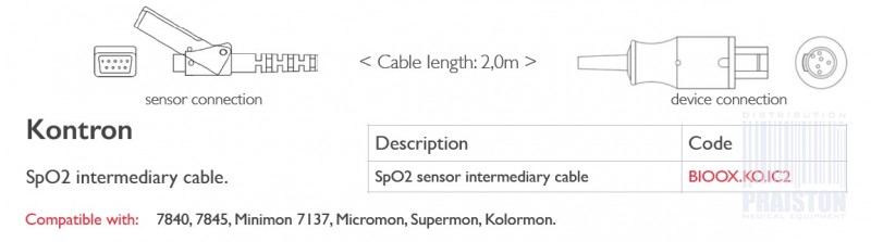Przedłużacze do czujników SpO2 do kardiomonitorów Biogenesis Do Kontron