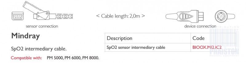 Przedłużacze do czujników SpO2 do kardiomonitorów Biogenesis Do Mindray