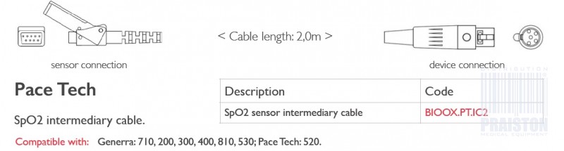 Przedłużacze do czujników SpO2 do kardiomonitorów Biogenesis Do Pace Tech
